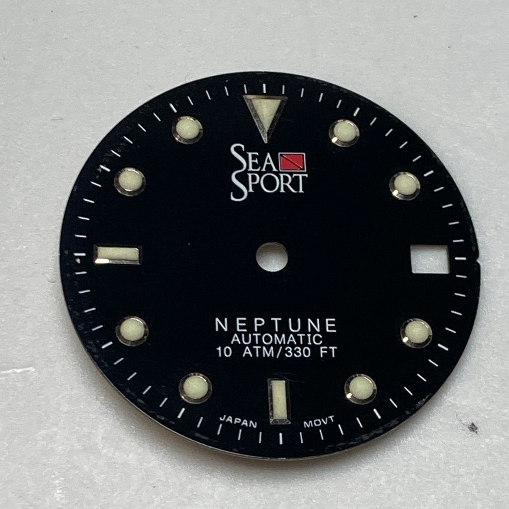 Dial off a Sea Sport Neptune automatic dive watch, parts or restore, black